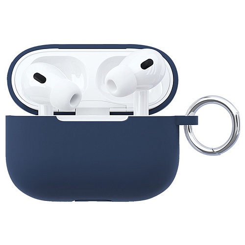Чехол AirPods Pro 2 "vlp" Soft Touch с кольцом, темно-синий