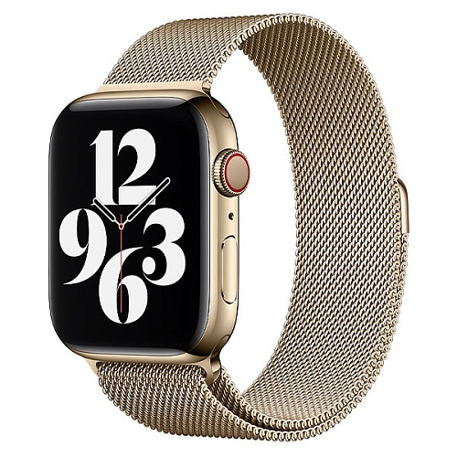 Ремешок Gurdini Milanese Loop металлический для Apple Watch 38/40мм, золотистый