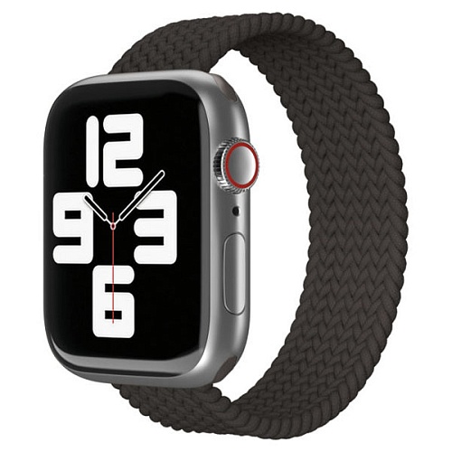 Ремешок нейлоновый плетёный "vlp" для Apple Watch 42/44/45, S/M, 2шт, чёрный