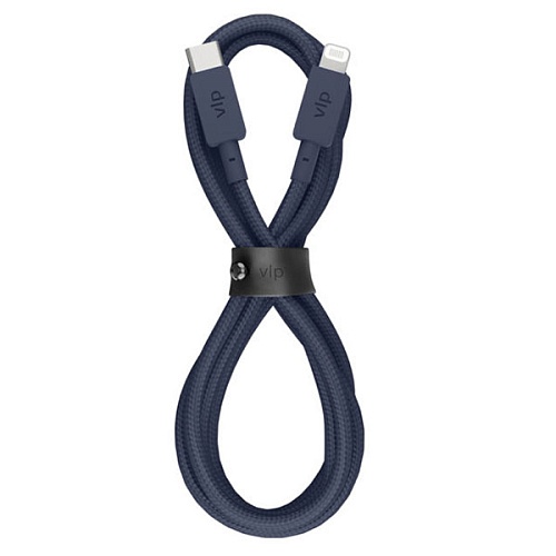 Дата-кабель "vlp" Nylon Cable USB С - Lightning MFI, 1.2м, темно-синий
