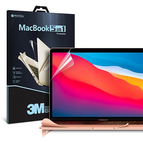 Защитная плёнка MacBook Air 13' 2018 MOCOLL (5 в 1) (Серия Black Diamond), золотистый
