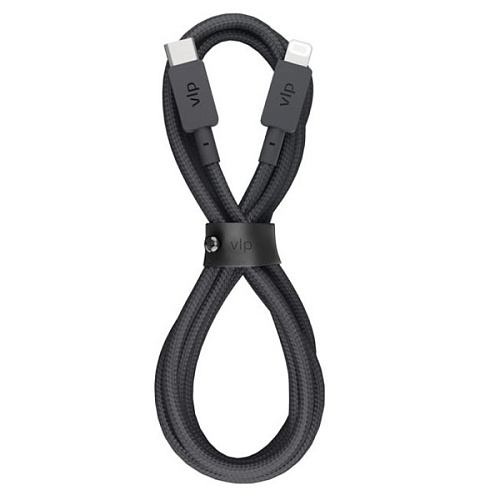 Дата-кабель "vlp" Nylon Cable USB С - Lightning MFI, 1.2м, черный