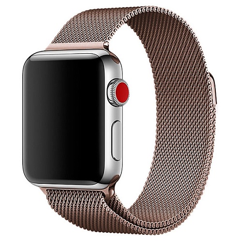 Ремешок Gurdini Milanese Loop металлический для Apple Watch 38/40мм, бронзовый