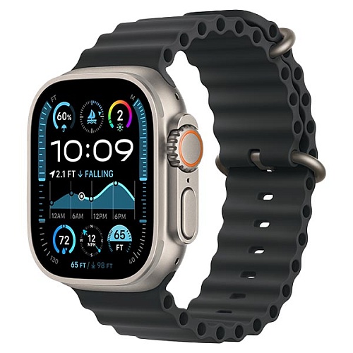 Apple Watch Ultra 2 2024, 49 мм, корпус из титана, Ocean Band, черный