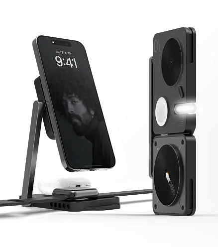 Станция беспроводной зарядки 4 в 1 Aulumu M01 MagSafe 15вт, черный