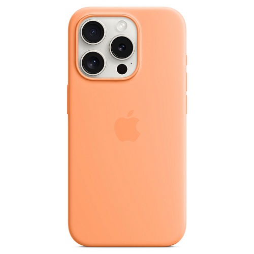 Чехол iPhone 15 Pro Silicone MagSafe Orange Sorbet