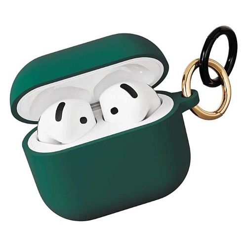 Чехол силиконовый "vlp" Charm Case для AirPods 4, темно-зеленый