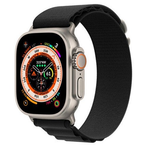 Ремешок Gurdini Alpine Loop для Apple Watch 42/44/45/49мм, черный