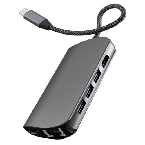 Адаптер "vlp" Infinity USB-C Hub 8 в 1,  графитовый