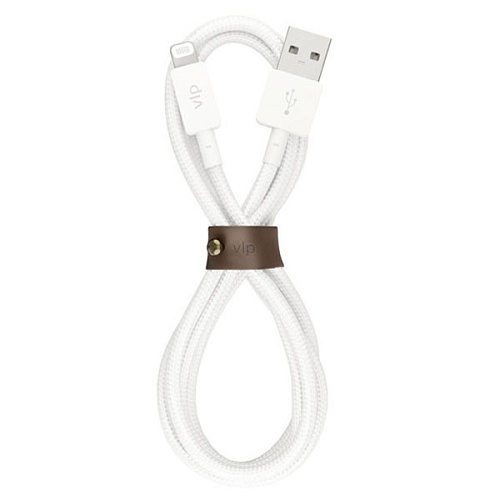 Дата-кабель "vlp" Nylon Cable USB A - Lightning MFI, 1.2м, белый