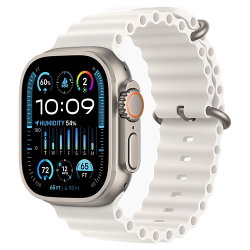 Apple Watch Ultra 2, 49 мм, корпус из титана, Ocean Band, белый