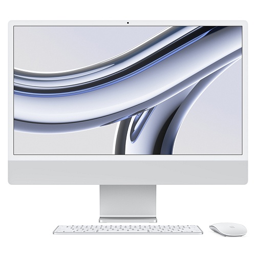 iMac 24" М3, 8C CPU, 8C GPU, 8/256 ГБ SSD, серебристый