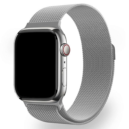 Ремешок магнитный металлический uBear Spark для Apple Watch 42/44/45/49мм, M/L, серебристый