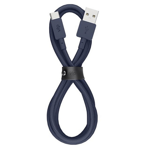 Дата-кабель "vlp" Nylon Cable USB A - USB C, 1.2м, темно-синий