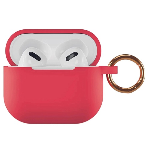 Чехол AirPods 3 "vlp" Soft Touch с кольцом, красный