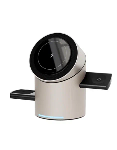 Беспроводное зарядное устройство "vlp" Tower Power 3 in 1, натуральный титан