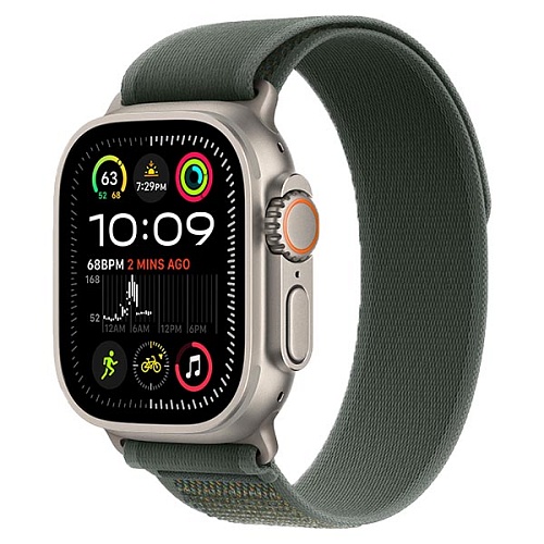 Apple Watch Ultra 2 2024, 49 мм, корпус из титана, Trail Loop, зеленый, S/M