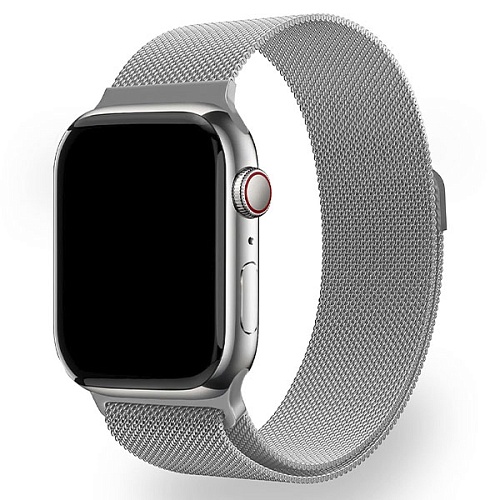 Ремешок магнитный металлический uBear Spark для Apple Watch 38/40/41мм, S/M, серебристый