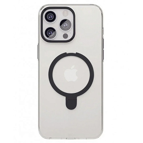 Чехол iPhone 15 Pro "vlp" Ring Case MagSafe c подставкой, черный