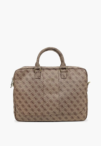 Сумка Guess для ноутбуков 15" 4G Uptown Bag PU, коричневый