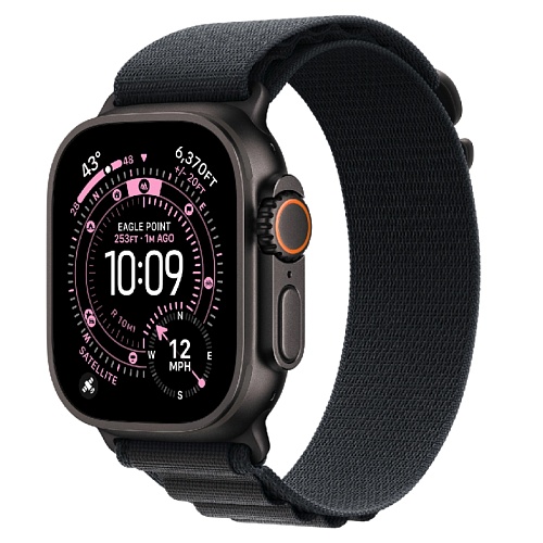 Apple Watch Ultra 3, 49 мм, корпус из титана черный, Alpine Loop черный