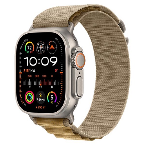 Apple Watch Ultra 2 2024, 49 мм, корпус из титана, Alpine Loop, коричневый, S
