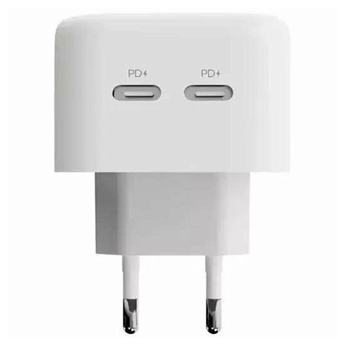 Сетевое зарядное устройство Uzay 35Вт USB-C+USB-C, PD, QC, белое