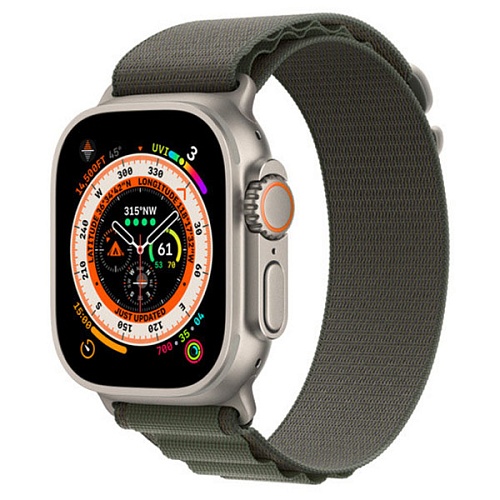Ремешок Gurdini Alpine Loop для Apple Watch 42/44/45/49мм, зеленый