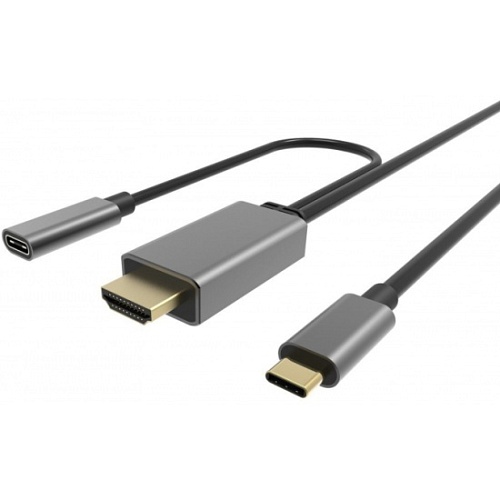 Кабель HDMI/ USB и USB- C 2м, черный
