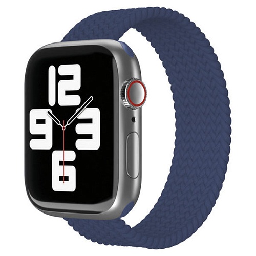 Ремешок нейлоновый плетёный "vlp" для Apple Watch 42/44/45, S/M, 2шт, тёмно-синий